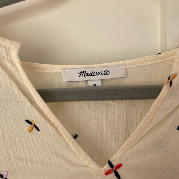 Madewell Cotton Embroidered Popover Blouse - Picture 7 of 7